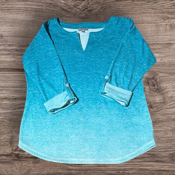 Talbots Tops - NWOT Talbots Teal Ombre Long Sleeve Top